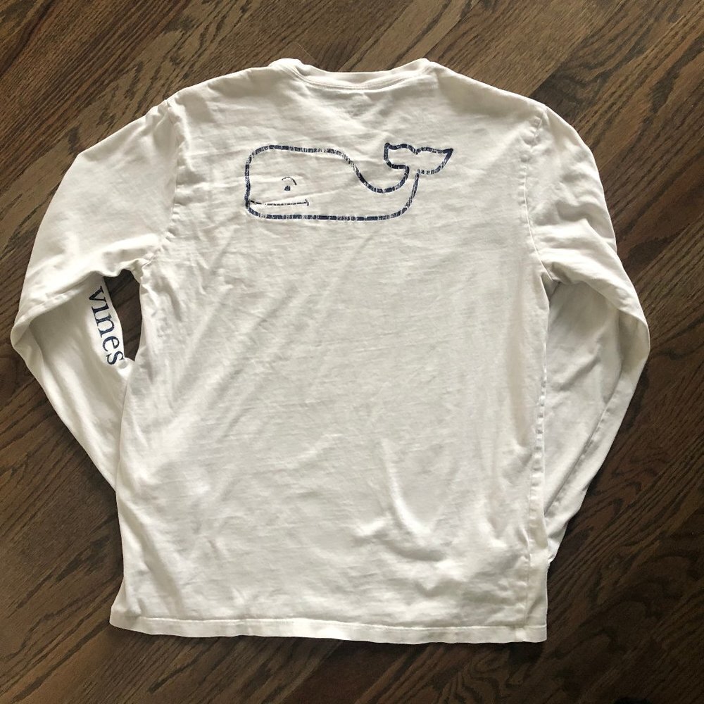 Vineyard Vines White Long Sleeve Logo T Shirt Size M - Picture 2 of 4